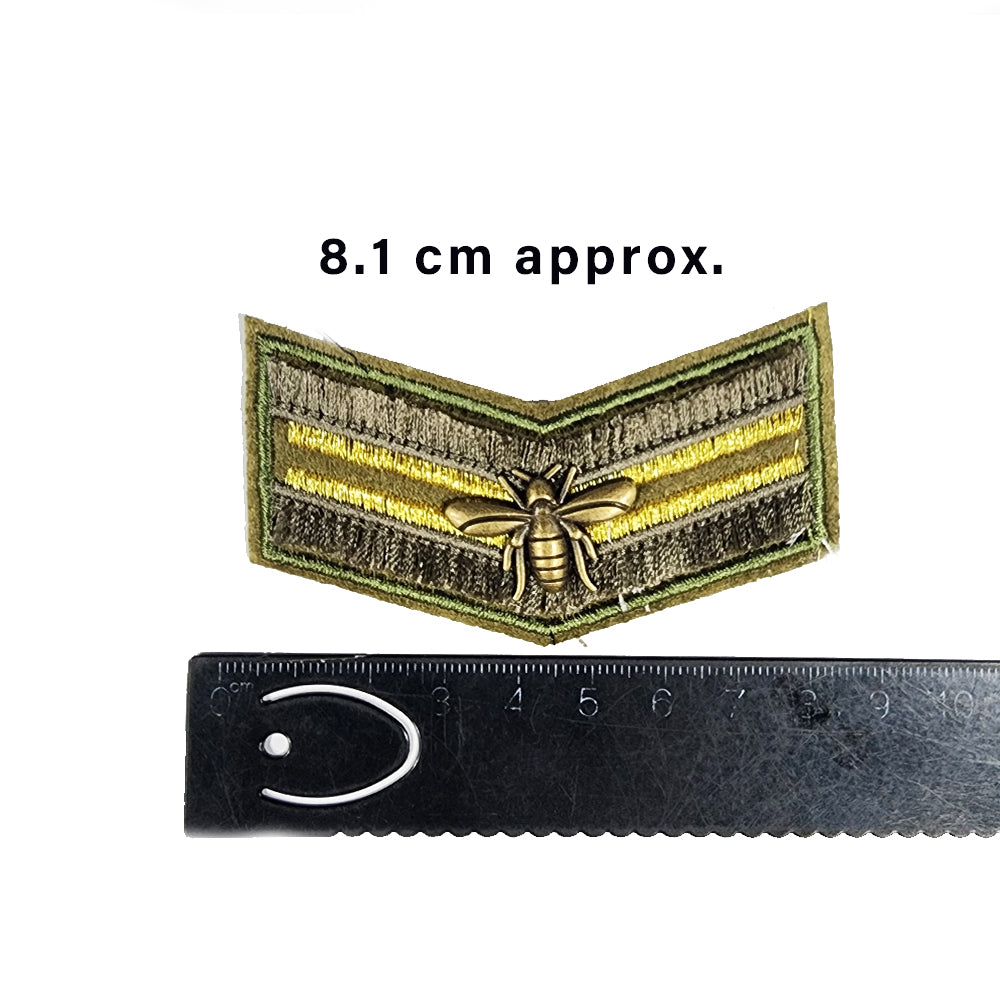 Green Color Bee Embossed Men Shirt Patch 1 Piece