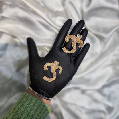 Golden Color Om Design Handwork Patch (2 Pieces)