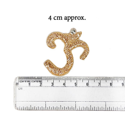 Golden Color Om Design Handwork Patch (2 Pieces)