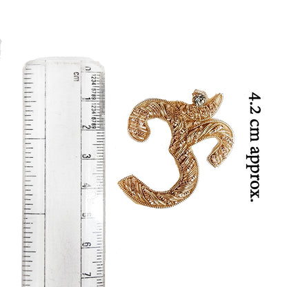 Golden Color Om Design Handwork Patch (2 Pieces)