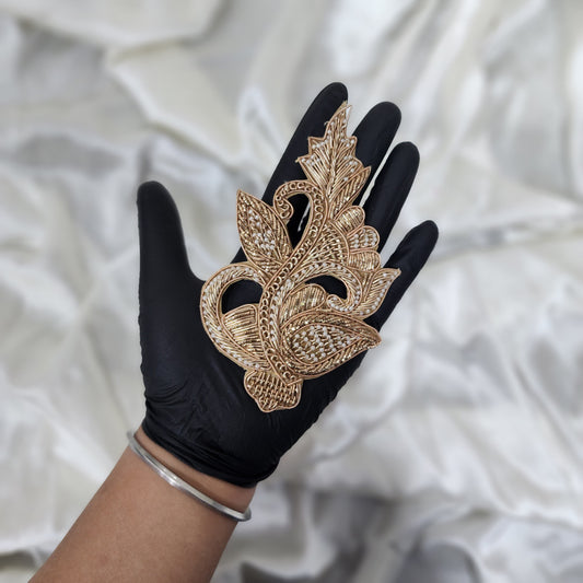 Dabka and Moti work Hand Embroidery Patch