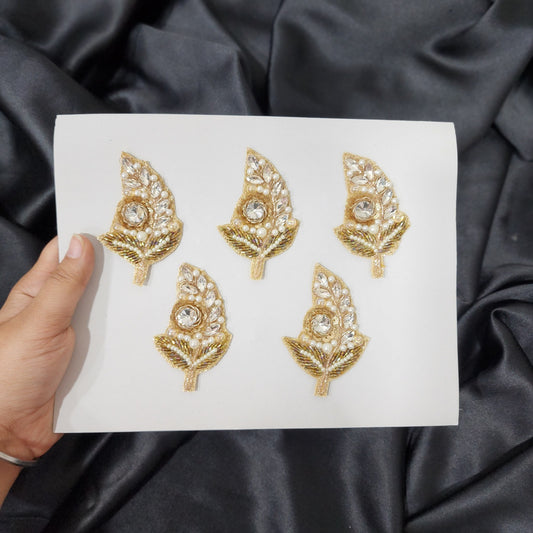 Set of 2 Pcs Set of Pearl and Stonework Patch