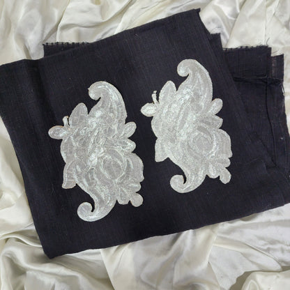Silver color Zari work Patch (2 Piece)