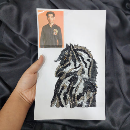 Katdana and Sequins work Horse Face Patch
