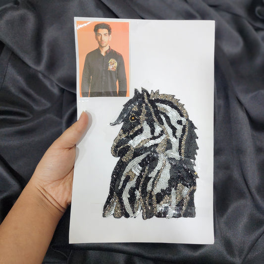 Katdana and Sequins work Horse Face Patch