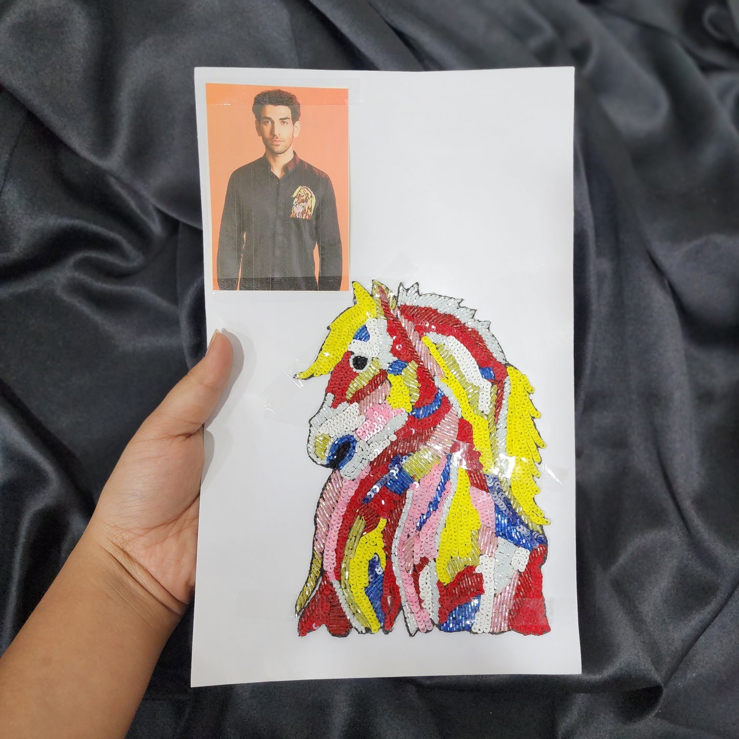 Katdana and Sequins work Horse Face Patch