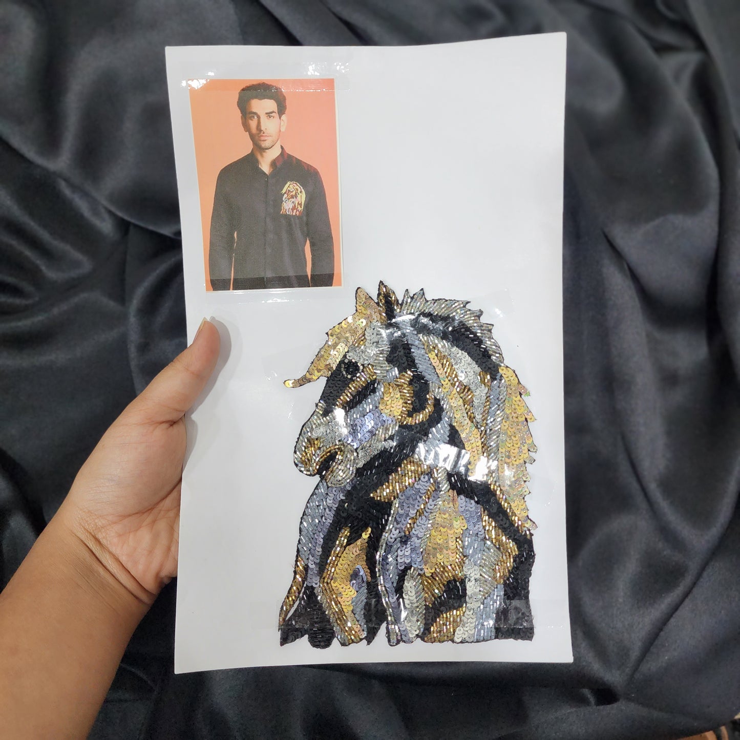 Katdana and Sequins work Horse Face Patch