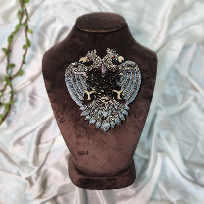 Sequins and Beads Work Dragon of Hearts Patch Applique