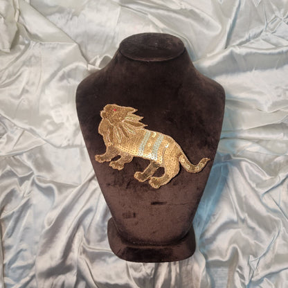 Sequins and Dabka work Lion Patch