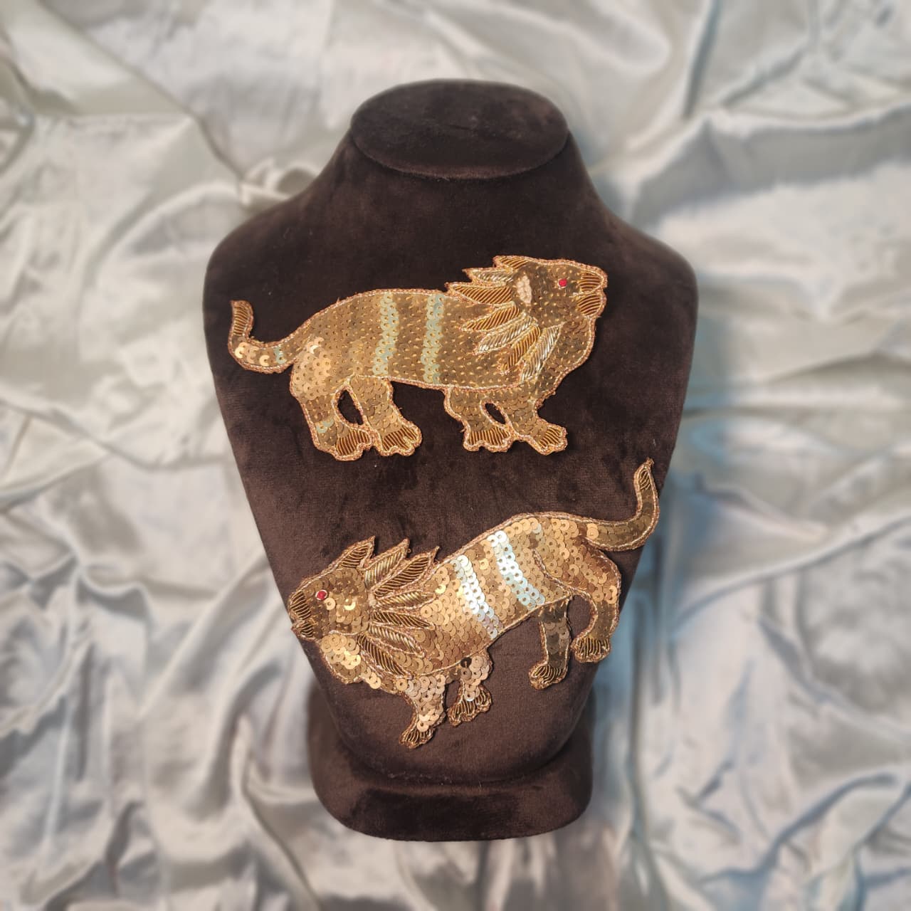 Sequins and Dabka work Lion Patch