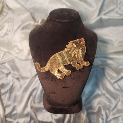 Sequins and Dabka work Lion Patch