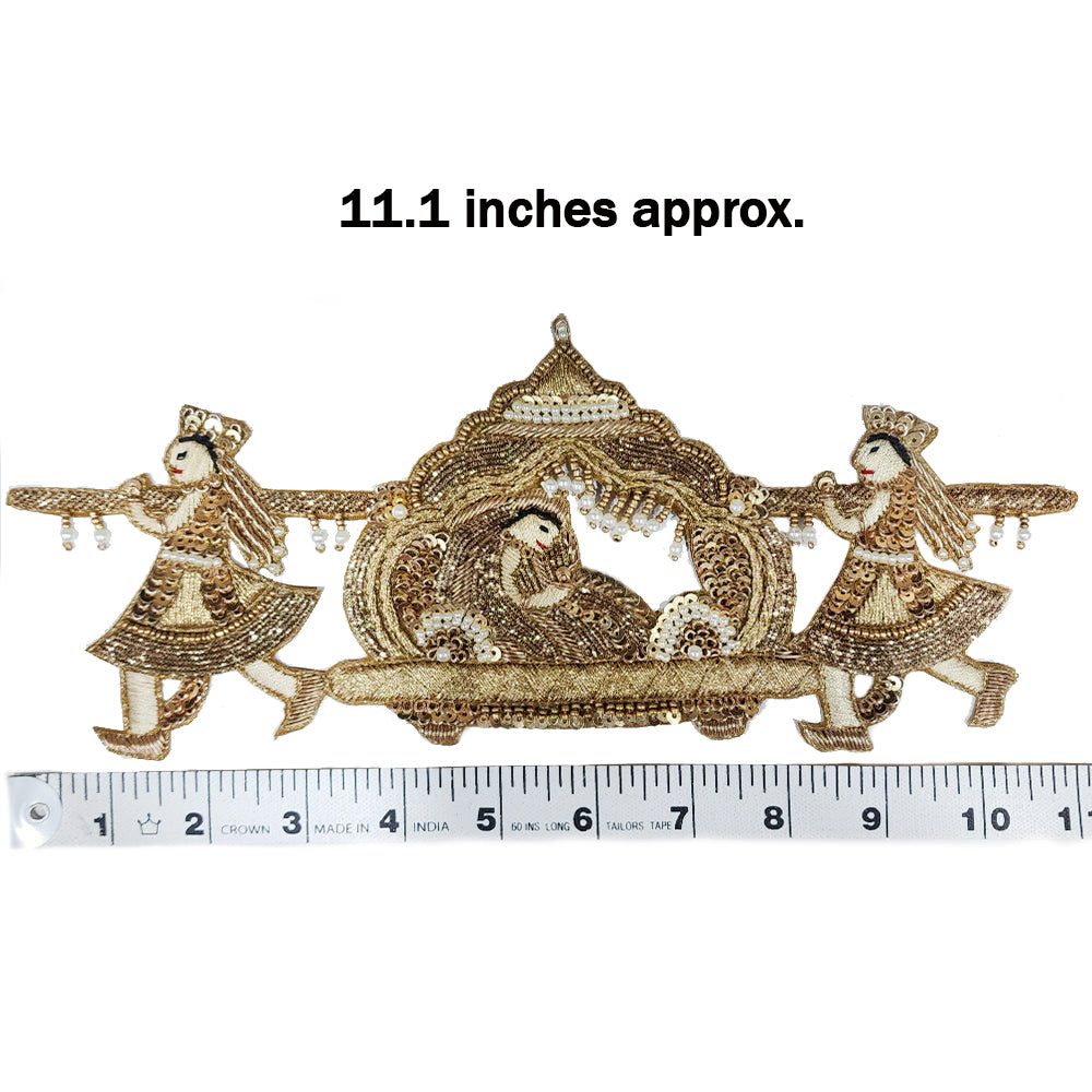 Golden color Bridal Doli Patch with Pearl work