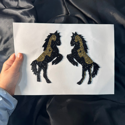 Beads work Horse Design Patch Applique