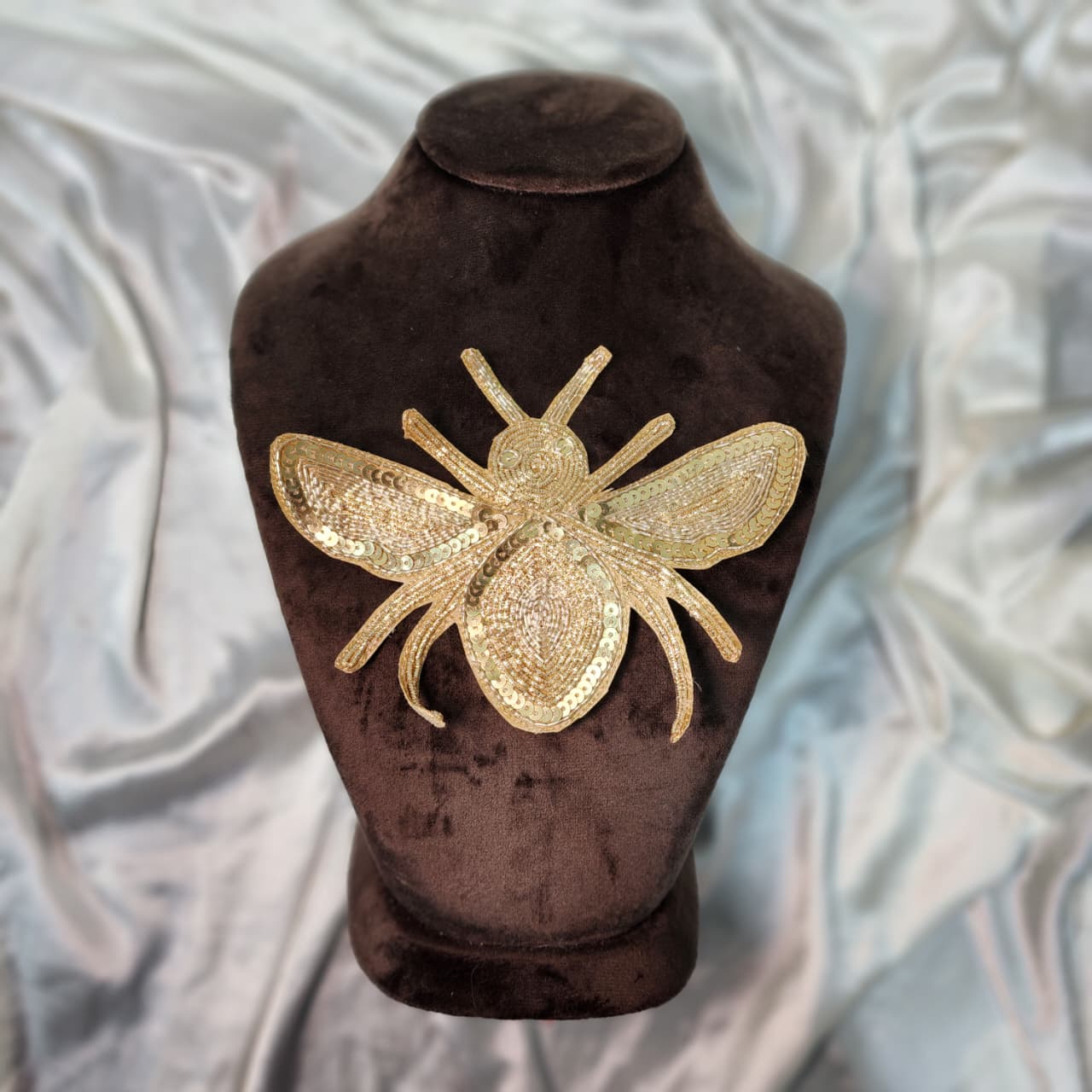 Golden Dabka and Sequins work Bee Patch