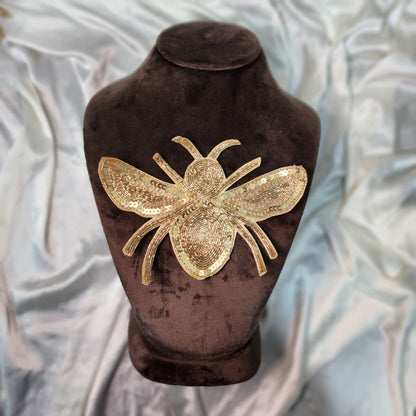 Golden Dabka and Sequins work Bee Patch