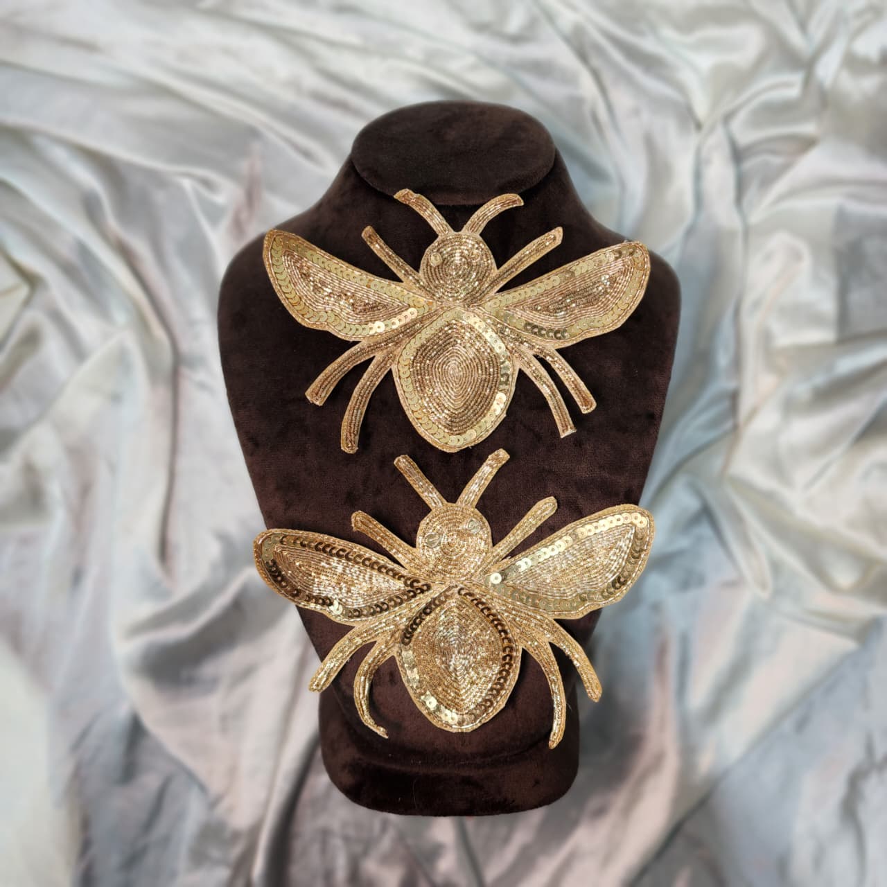 Golden Dabka and Sequins work Bee Patch