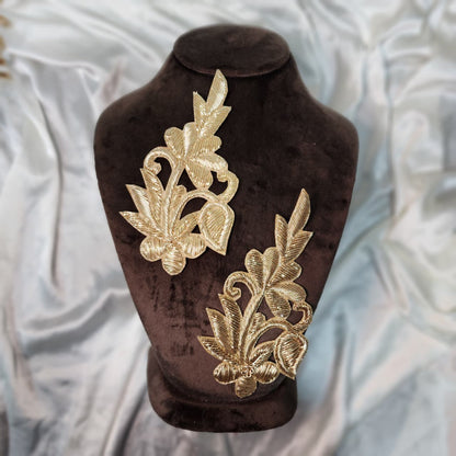 Golden Dabka work Handwork Butti Patch 1 Piece