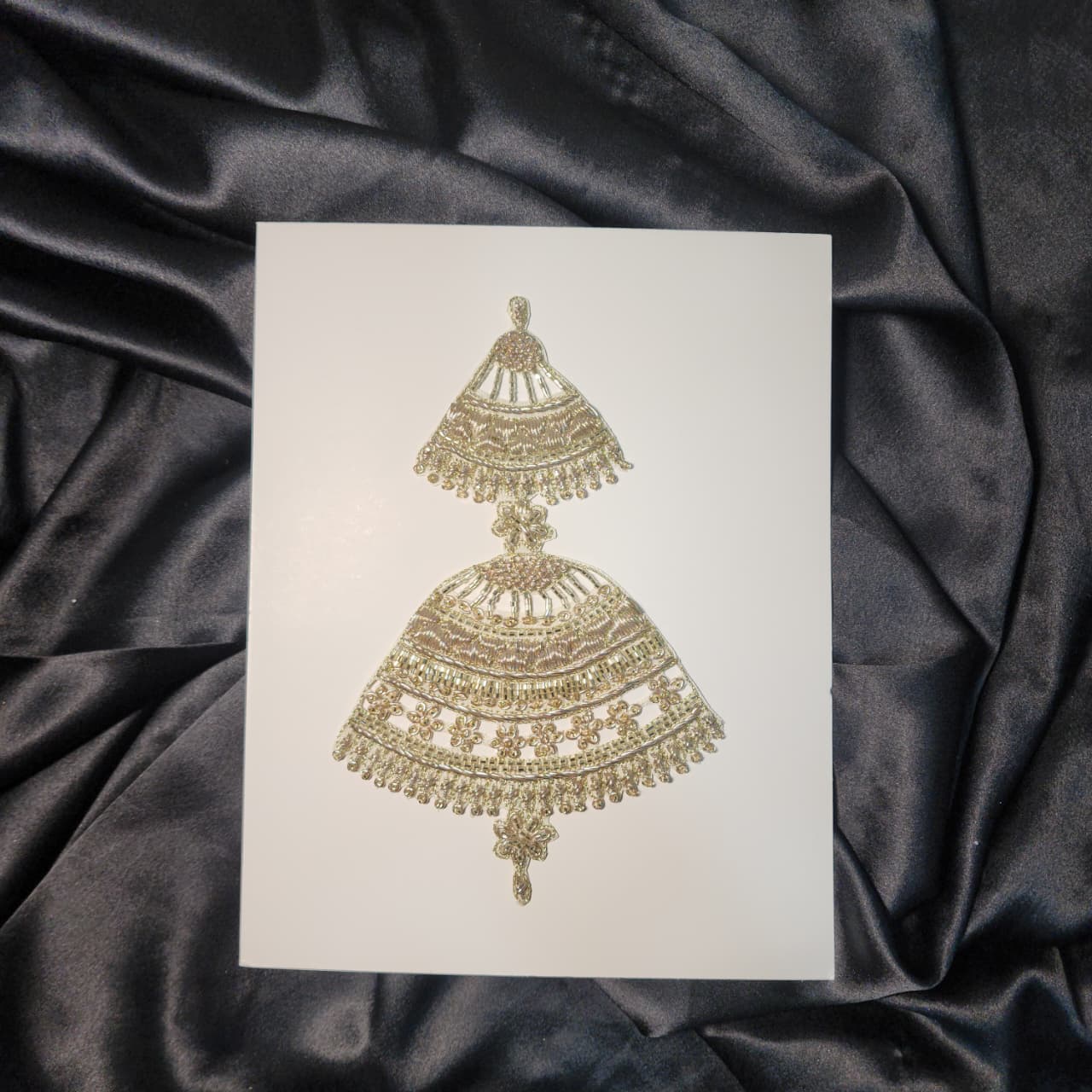 Elegant Handcrafted Zardozi Hanging Tassel Patch (1 Piece)