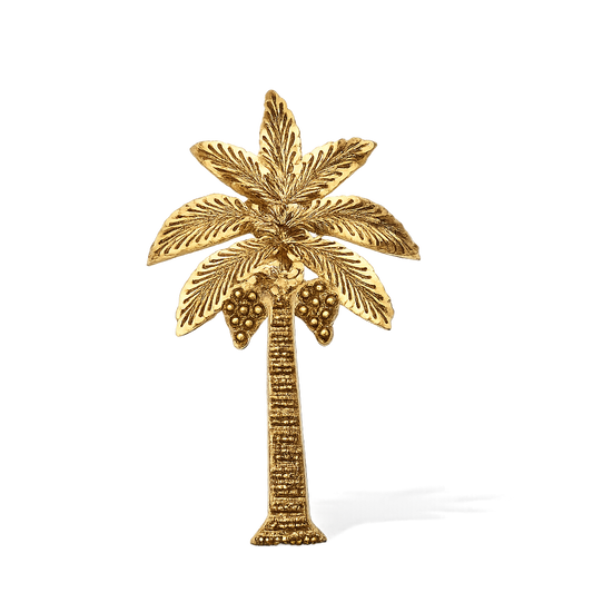 Golden Palm Tree Embroidered Applique Patch (1 piece)