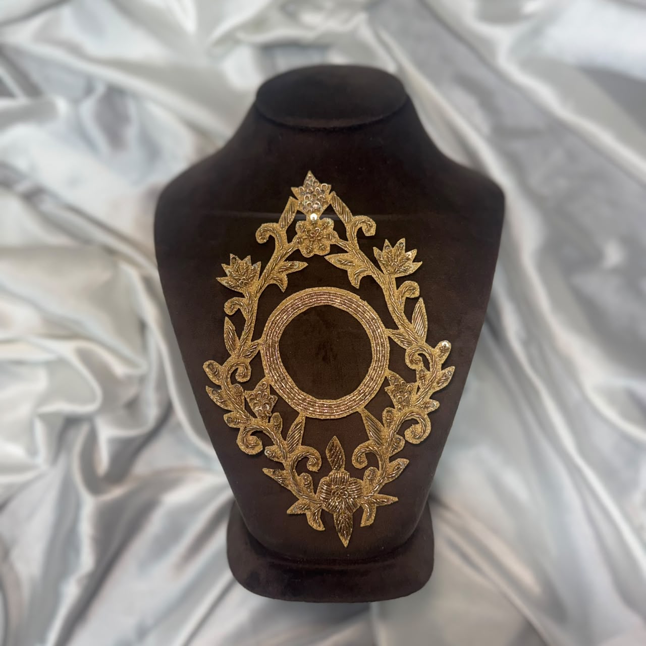 Gold Zari Embroidered Patch for Ethnic Wear (1 Piece)