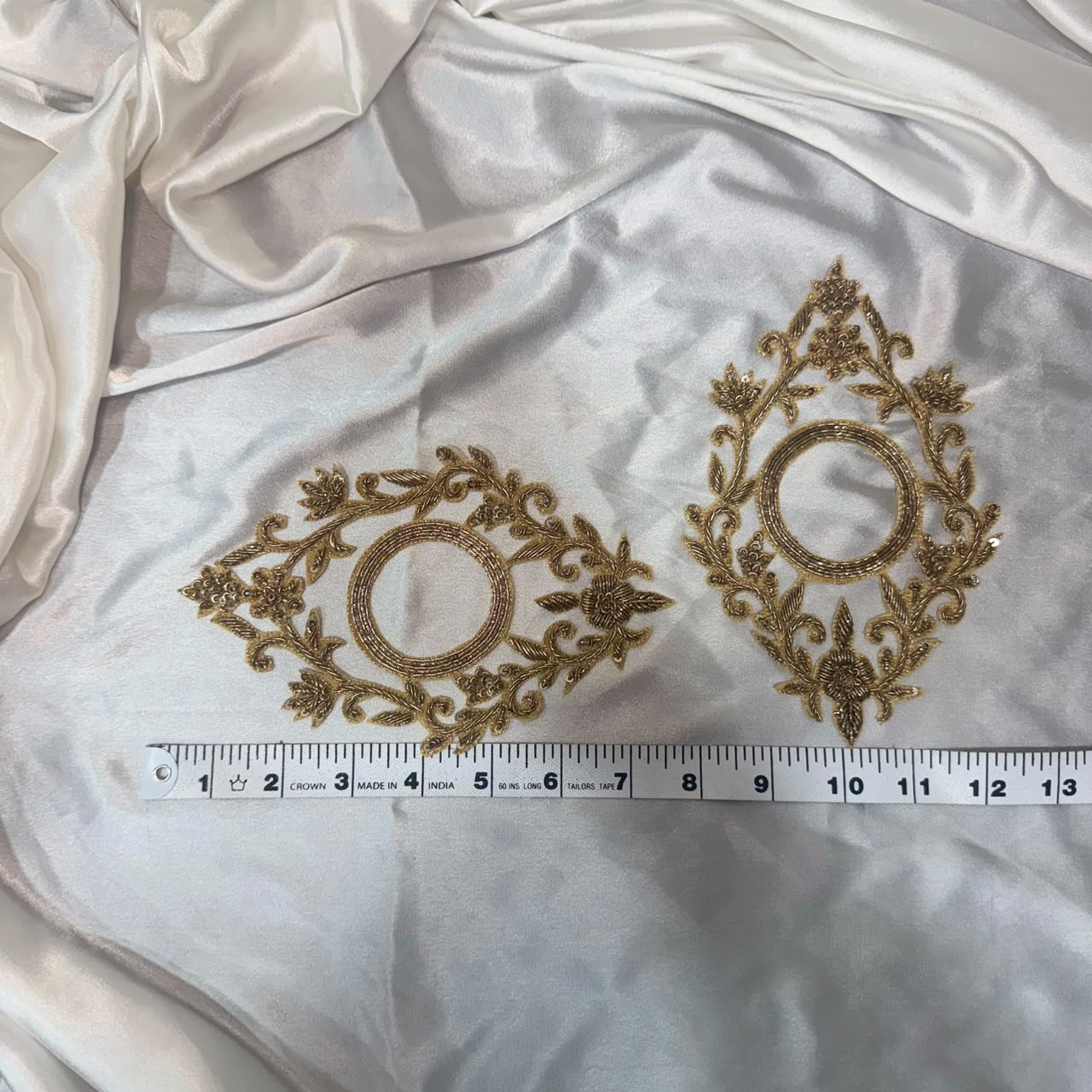 Gold Zari Embroidered Patch for Ethnic Wear (1 Piece)