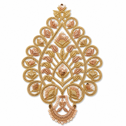 Elegant Floral Zari & Sequin Embroidered Patch