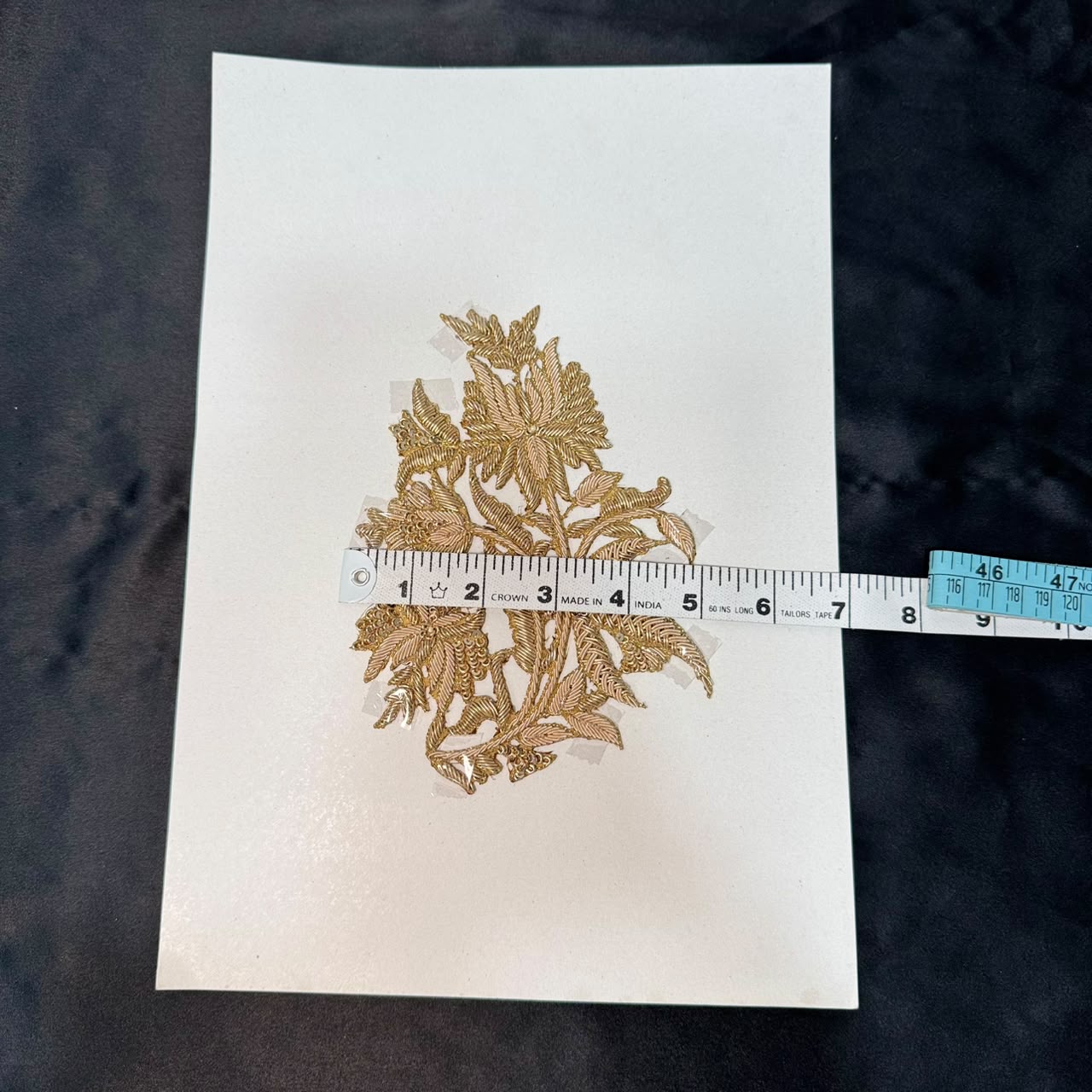 Handcrafted Gold Floral Embroidered Applique for Ethnic Wear
