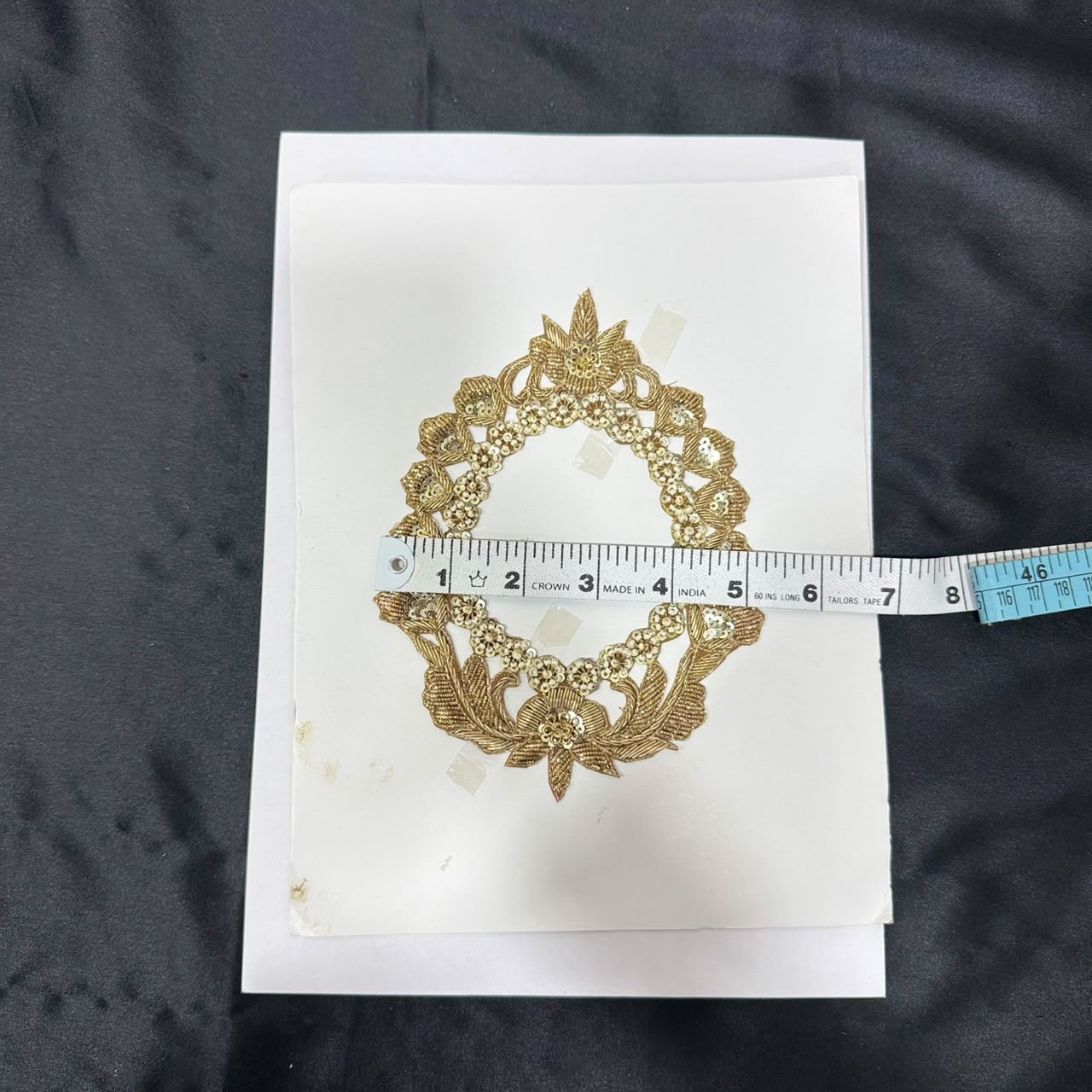 Royal Golden Floral Zari Embroidery Applique Patch