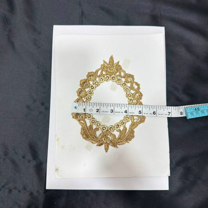 Royal Golden Floral Zari Embroidery Applique Patch
