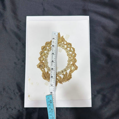 Royal Golden Floral Zari Embroidery Applique Patch