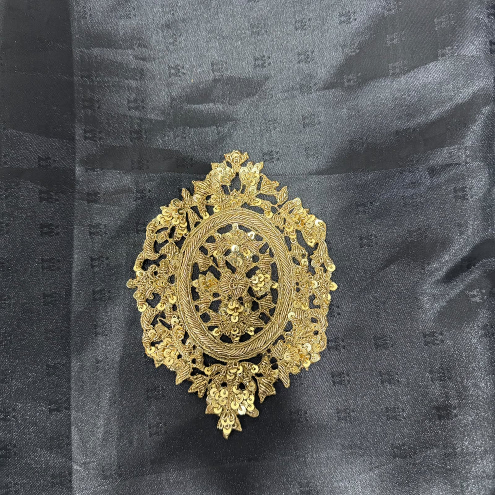 Golden Floral Embroidered Applique Patch – Mohan Shoppe