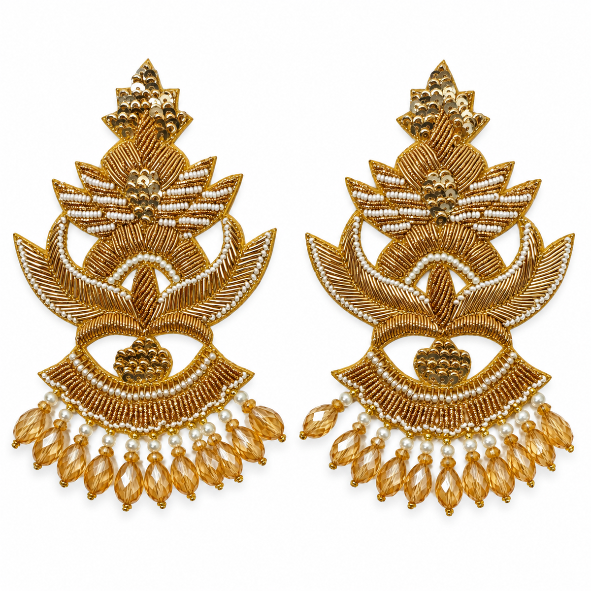 Designer Embroidered Floral Hanging Applique patch for Ethnic Wear