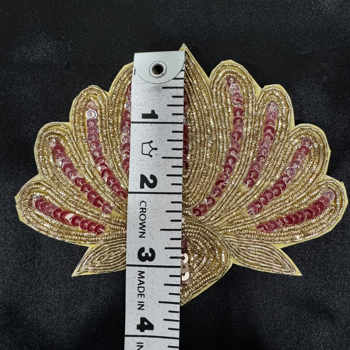 Designer Lotus Embroidered Zardozi Applique Patch