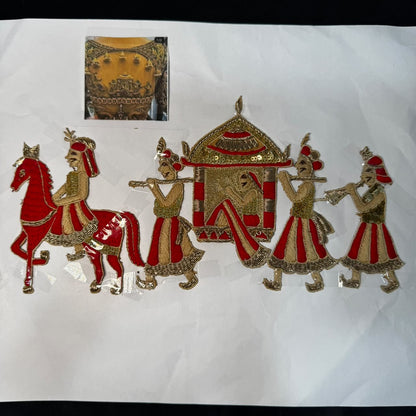 Designer Doli & Traditional Wedding Procession Embroidered Patch