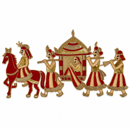 Designer Doli & Traditional Wedding Procession Embroidered Patch