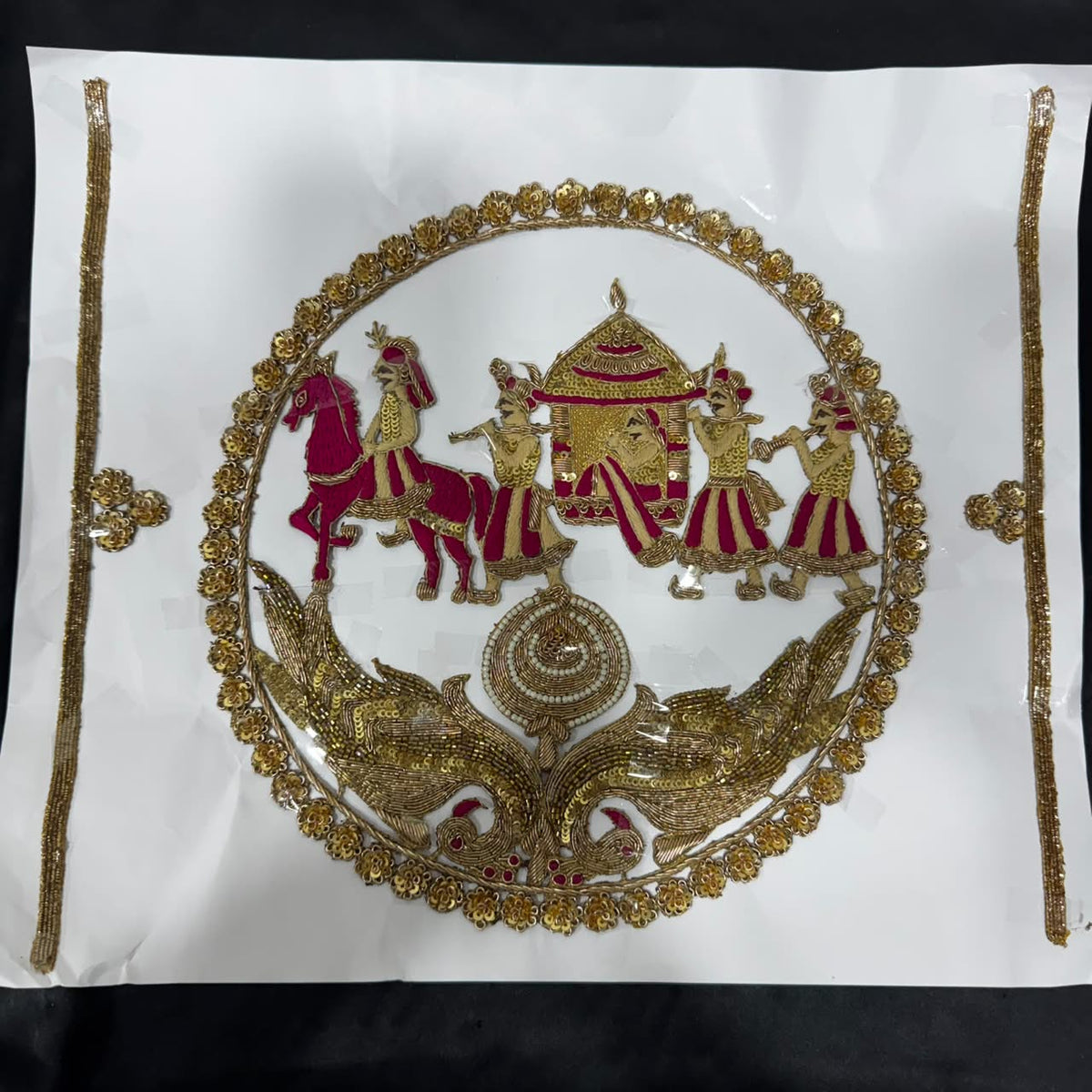 Royal Indian Doli Scene Embroidery Applique Patch