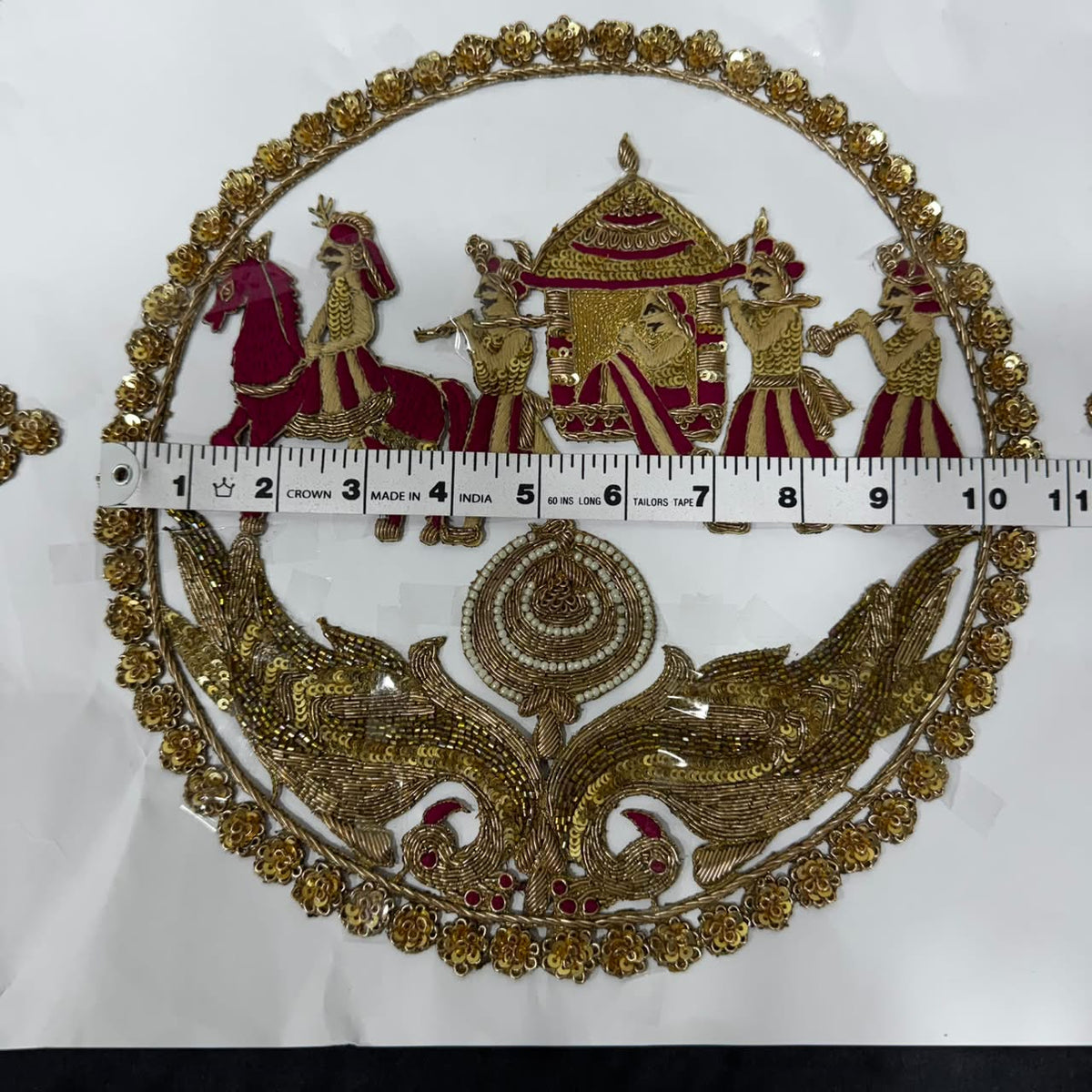 Royal Indian Doli Scene Embroidery Applique Patch