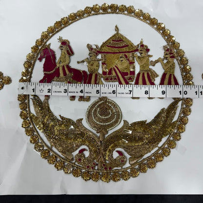 Royal Indian Doli Scene Embroidery Applique Patch