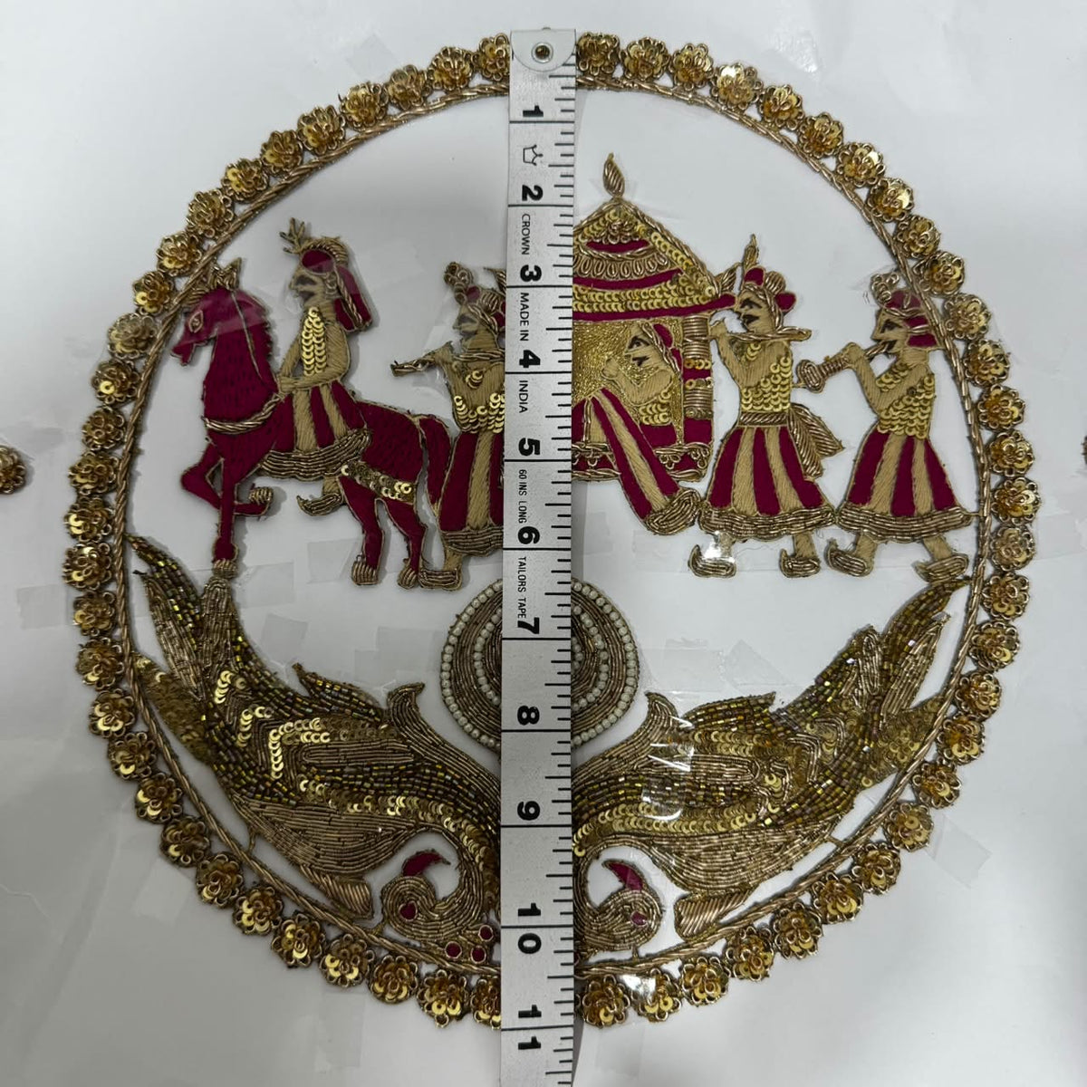 Royal Indian Doli Scene Embroidery Applique Patch