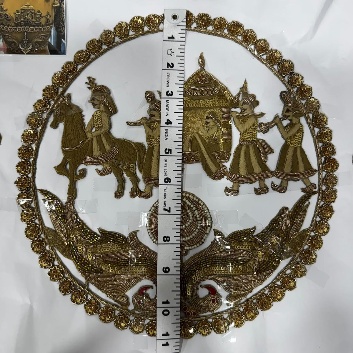 Royal Indian Doli Scene Embroidery Applique Patch