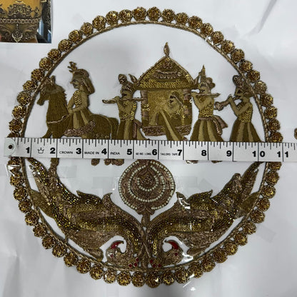 Royal Indian Doli Scene Embroidery Applique Patch