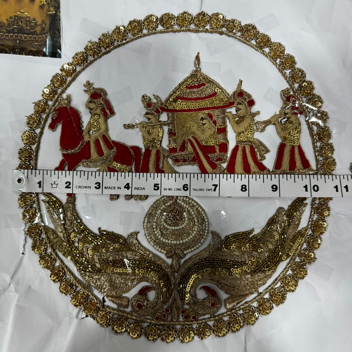 Royal Indian Doli Scene Embroidery Applique Patch