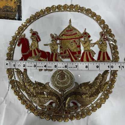Royal Indian Doli Scene Embroidery Applique Patch
