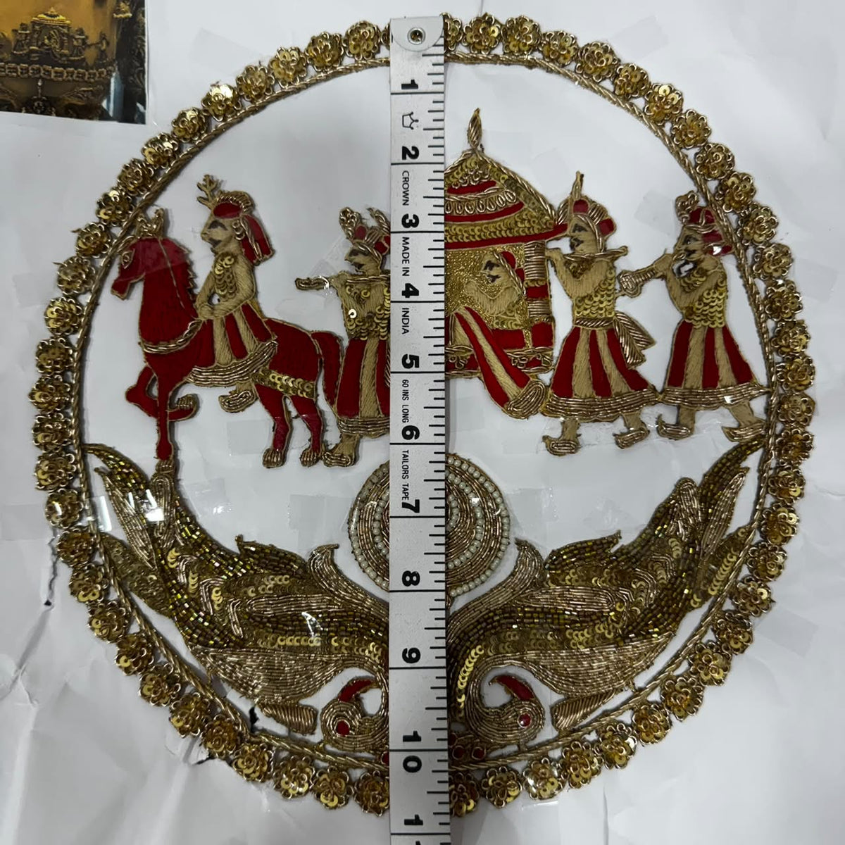 Royal Indian Doli Scene Embroidery Applique Patch