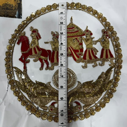 Royal Indian Doli Scene Embroidery Applique Patch