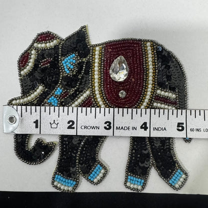 Embellished Elephant Sequin & Beaded Applique Patches – Set of 2