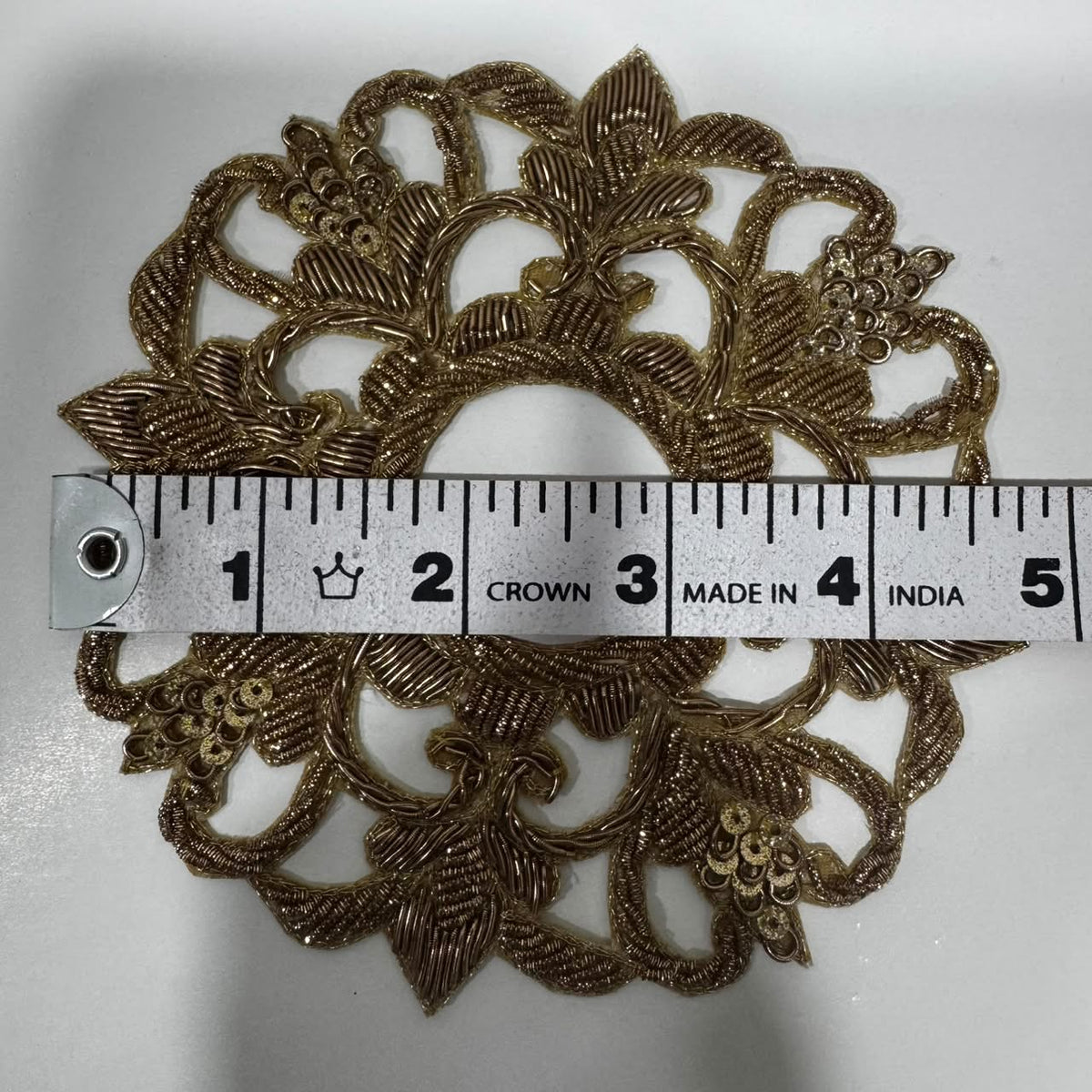 Designer Floral Zardozi Embroidered Applique Patch