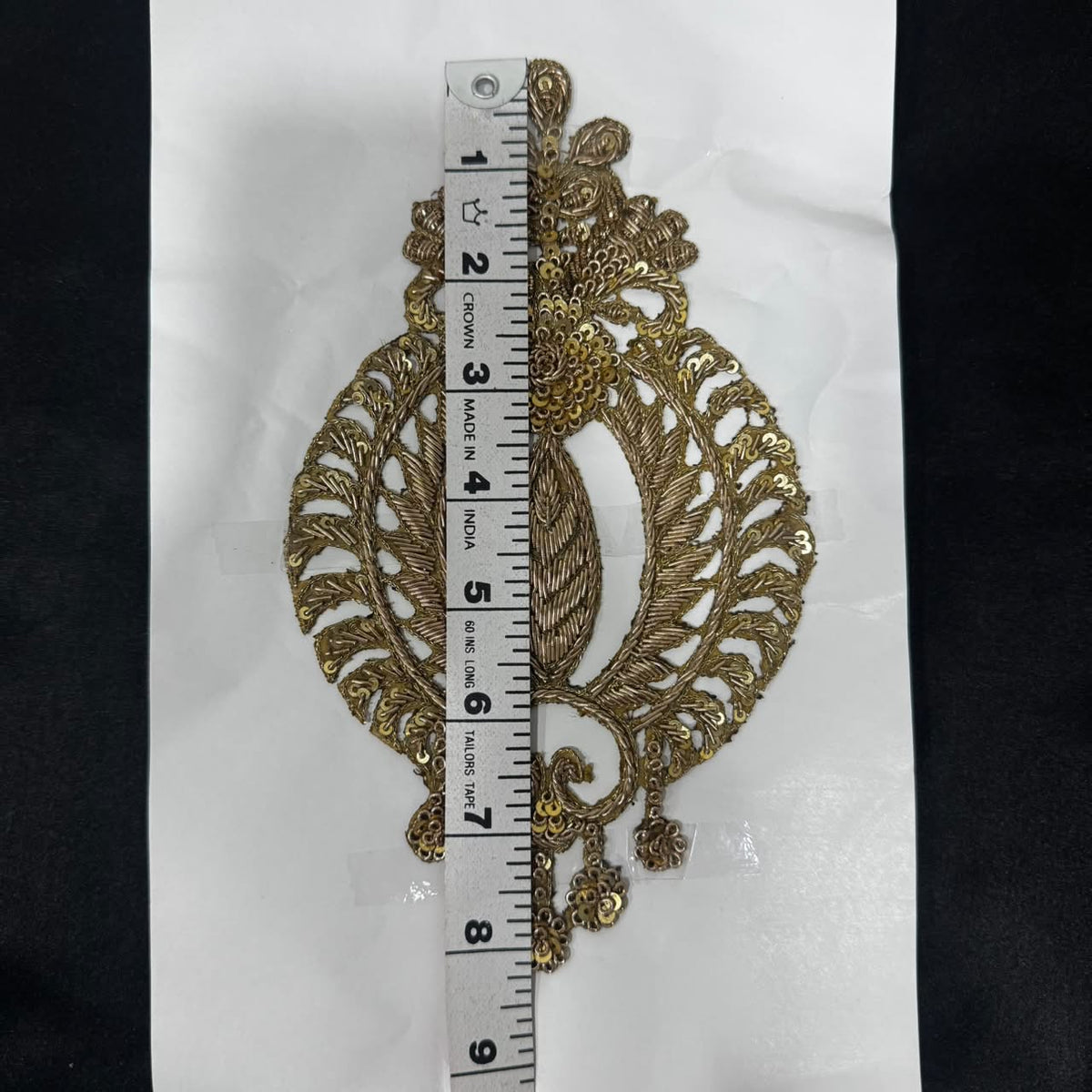 Designer Floral Zardozi Embroidered Applique Patch with Sequin Work ...
