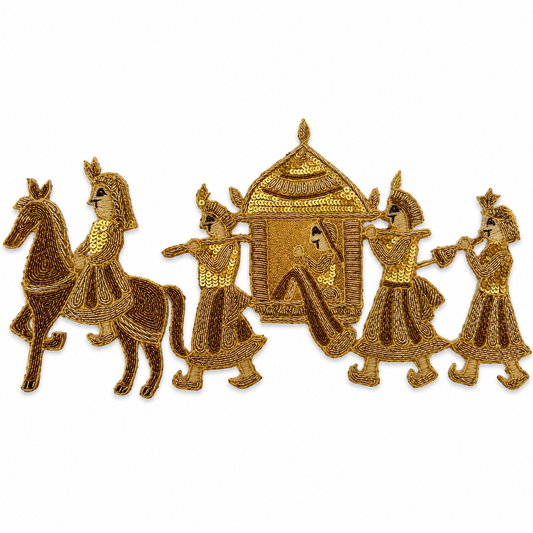 Rajasthani Wedding Procession Embroidery Doli Patch