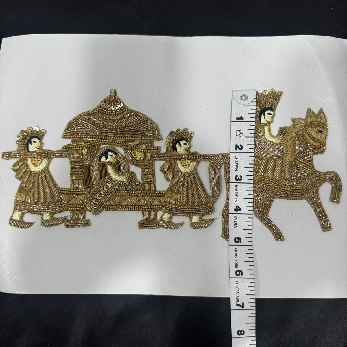 Designer Horse Zardozi Embroidered Applique Patch